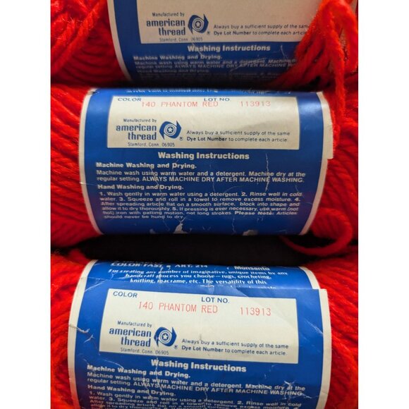 Jonathan Livingston Seagull Handicraft Yarn Lot of 4‎ Skeins - 140 Phantom Red - Picture 4 of 4